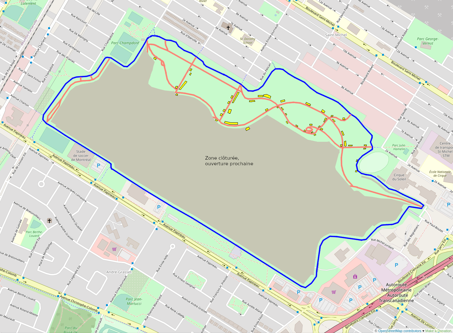 Carte des sentiers du parc Frédéric-Back